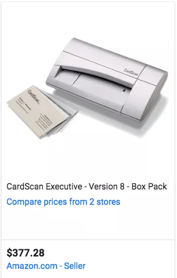 Card Scan Executive sold on Amazon